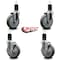 Service Caster 5'' Gray Poly Wheel Swivel 1-5/8'' Expanding Stem Caster Set 2 Brakes, 4PK SCC-EX20S514-PPUB-2-TLB-2-158 - alternate 2